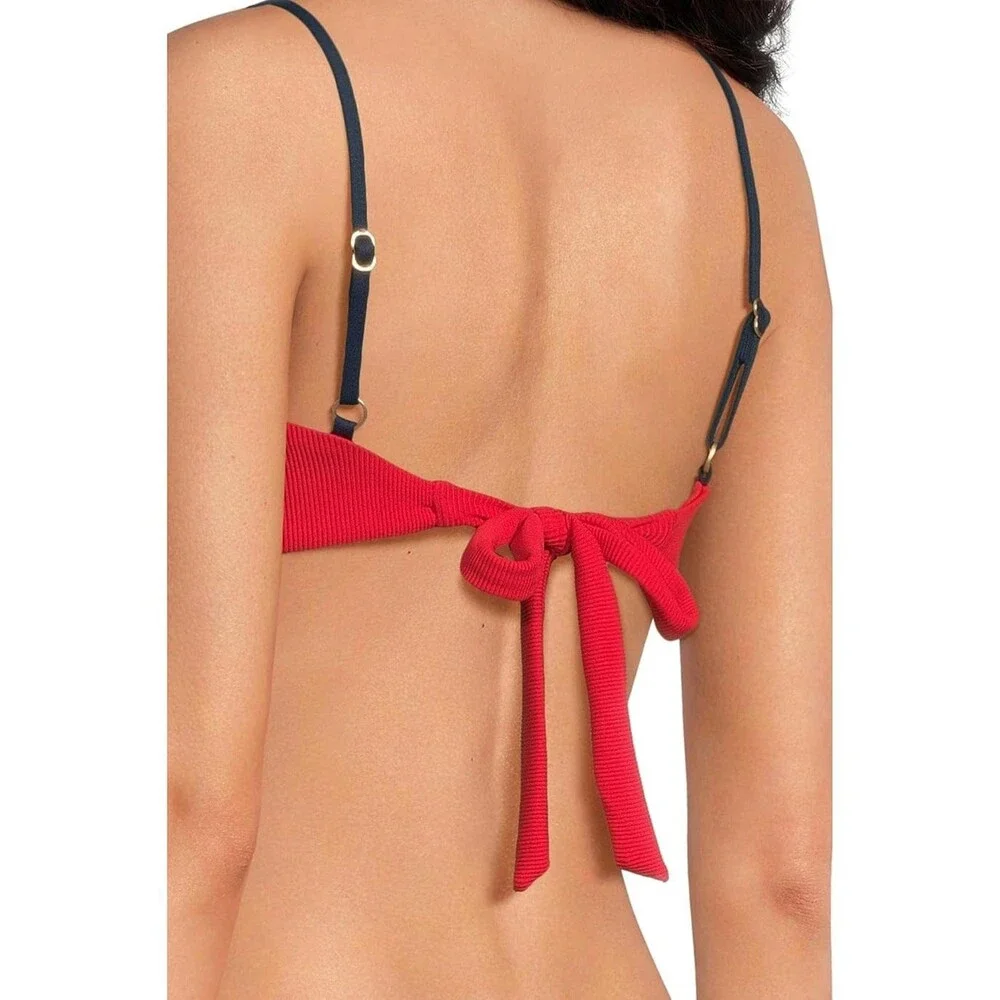 L*Space Hazel Bikini Top Women's Small Flame Midnight Stretch Swimwear TLW732